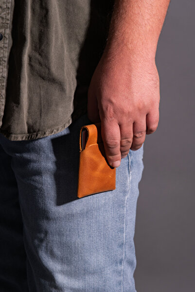 saraci leather craft Genuine Leather Minimal Card Holder, Super Slim Leather Thin Model Credit Card & Business Card Holder