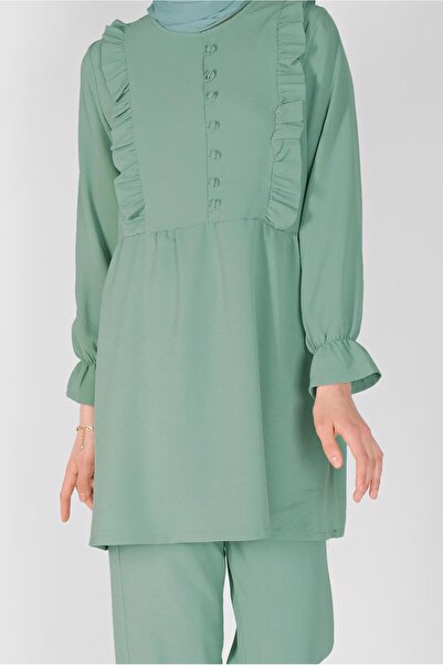 TRENDTESETTÜR Γυναικείο Πράσινο (MINT) Σετ παντελόνι με βολάν 8366