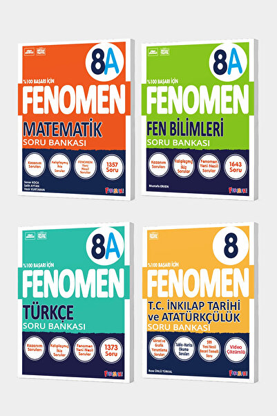 2025 Fenomen 8. Sınıf 4'lü A Set (MatematikA, FenA, TürkçeA, İnkılap)