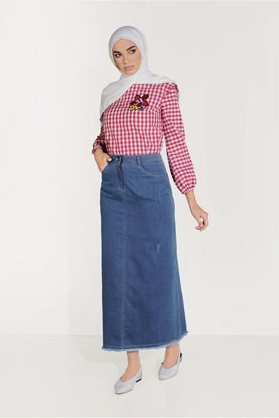 TRENDTESETTÜR Fusta de buzunar din denim 60078
