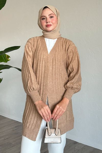 InStyle سترة صوفية محبوكة باللون الجملي