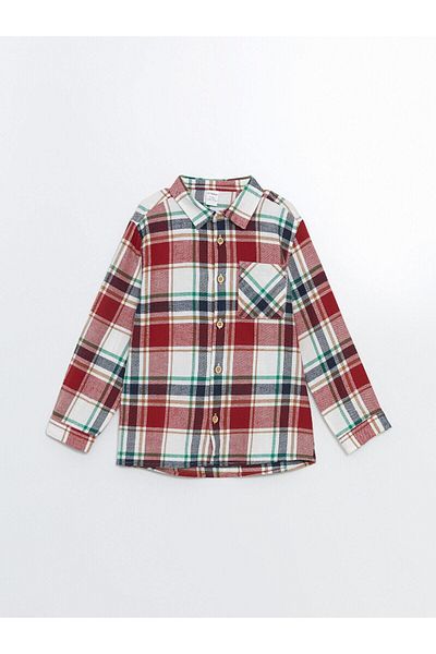 LC Waikiki Lcw Kids Plaid Long Sleeve Plaid Print Boys Shirt