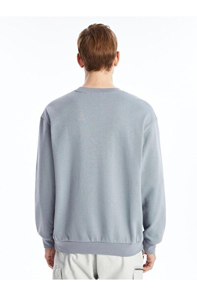 LC Waikiki LCW Casual Bisiklet Yaka Uzun Kollu Baskılı Erkek Sweatshirt