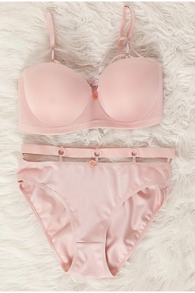Le Jardin Powder Colored Underwire Supportless Women's Bra Set