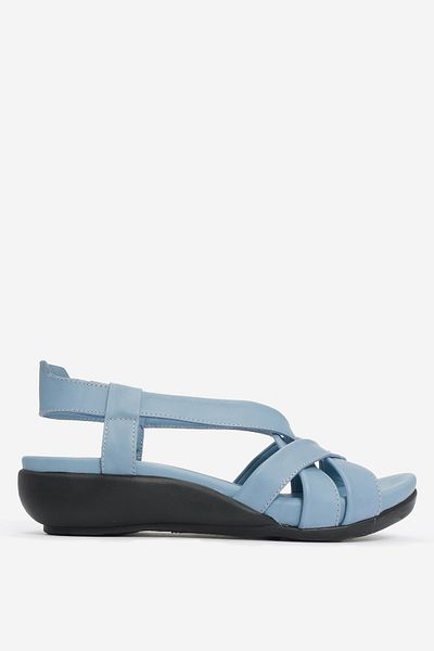Dericlub DERICLUB - Sandale de dama cu talpa ortopedica ZY 9038 ALBASTRU, Piele naturala