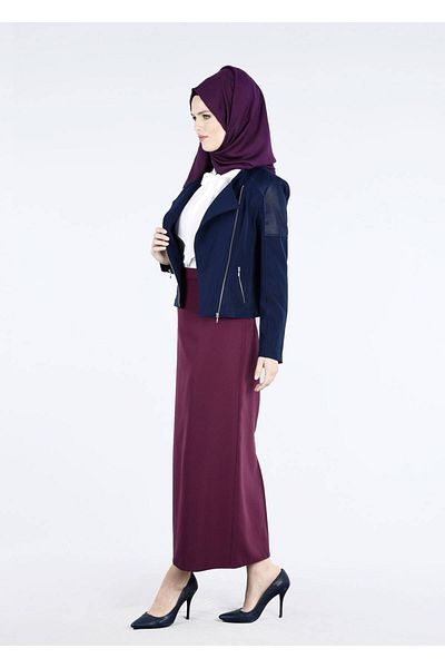 TRENDTESETTÜR Γυναικείο μπουφάν Navy Blue T 4398 Dilma Tesettür 43551