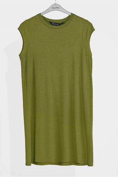 TRENDTESETTÜR Γυναικείο Πράσινο (OLIVE) Basic Αμάνικο Τούνικ 40826