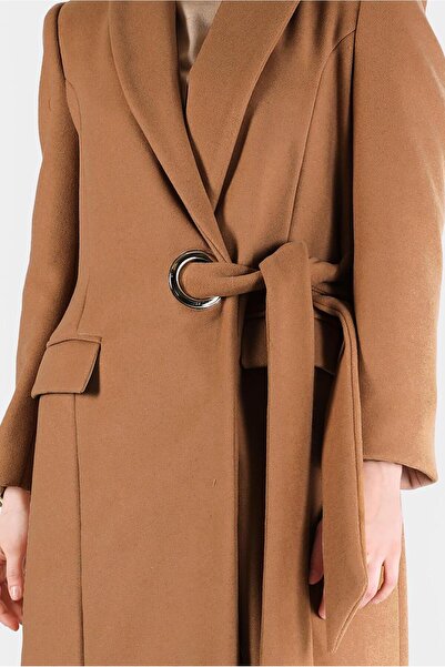 Alvina Belted K Double-Breasted Collar Coat 90285