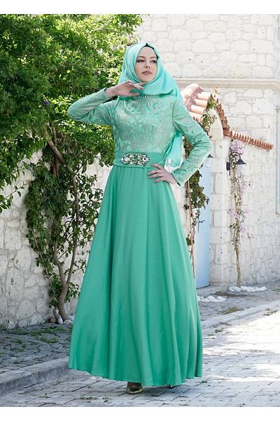 TRENDTESETTÜR Rochie de seară verde (MINT) pentru femei, cu decolteu și bretele, rochie de seară 5009