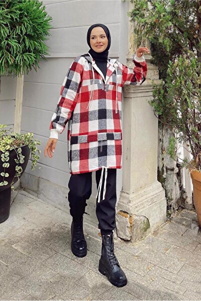Alvina SKIRT SPRING HOODED PLAID TUNIC 42476