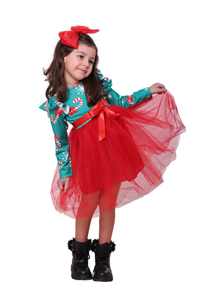 lila ribbon Kız Bebek Kız Çocuk Doğum Günü Parti Düğün Yılbaşı Tüllü Tütü Uzun Kol Astarlı Günlük Prenses Elbise