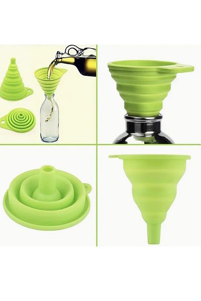 Kenpool Mini Heat Resistant Silicone Foldable Funnel Kitchen Accessory Funnel Home Liquid Assortment
