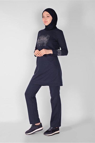 TRENDTESETTÜR 0307 Σετ αθλητική φόρμα παντελονιού με στάμπα μοντέλου
