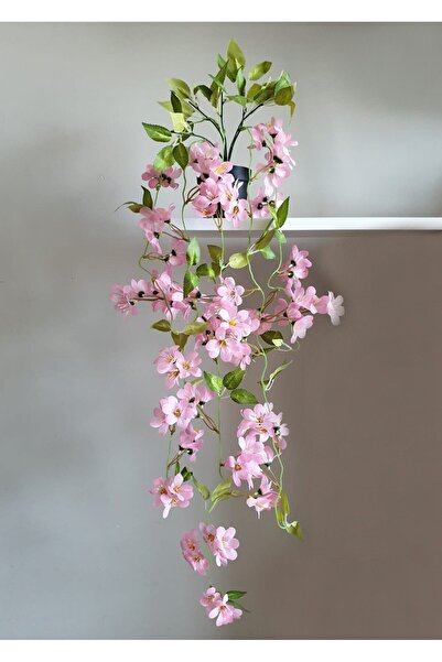 Ekozi Home Saksıda Yapay Çiçekli Sarkan Bitki Doğal Görünümlü 5 Dal 100 Cm