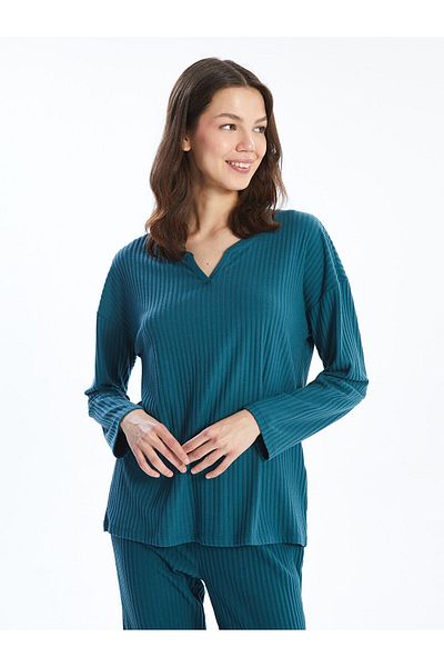 LC Waikiki Set de pijamale pentru femei Lcwk cu guler scăpat