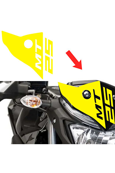 Yamaha MT-25 2016-2018 Ön Cam Sticker Neon Sarı