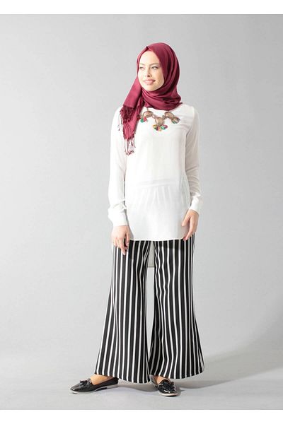 TRENDTESETTÜR T 1454 Actüel ριγέ παντελόνι