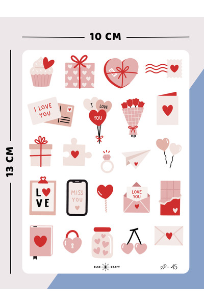 Else Craft Aşk Sticker - V-1 - Ajanda Planlayıcı Bullet Journal Için Uygundur