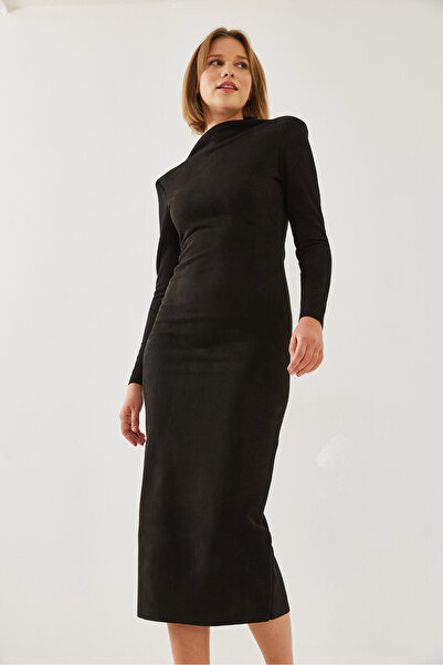 Bianco Lucci Dámské semišové šaty s leopardím pásem 4438 60351216