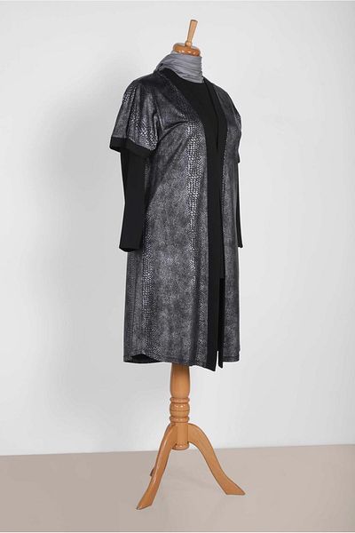 TRENDTESETTÜR Women's Gray Bat Sleeve Tunic 2851-3