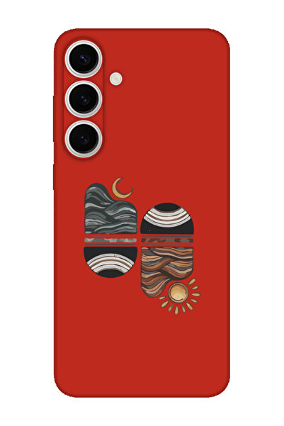 frondcase حافظة لهاتف سامسونج S24 FE صن سيت ويف باللون الأحمر