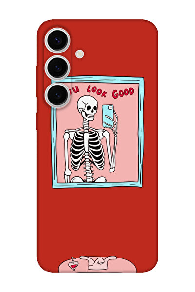 frondcase حافظة هاتف سامسونج S24 FE تبدو جيدة بهيكل عظمي أحمر