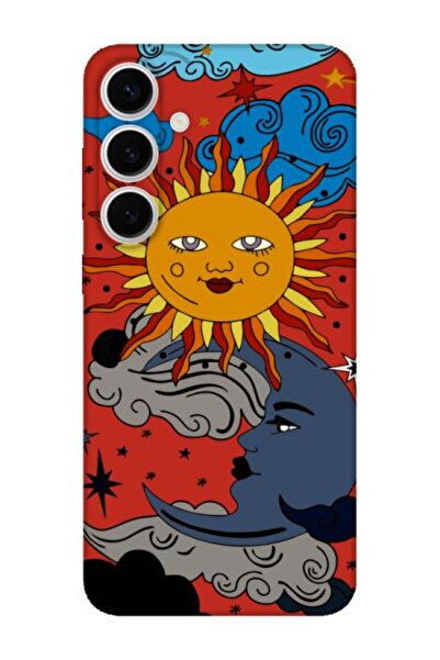 frondcase حافظة لهاتف سامسونج S24 FE الشمس والقمر باللون الأحمر