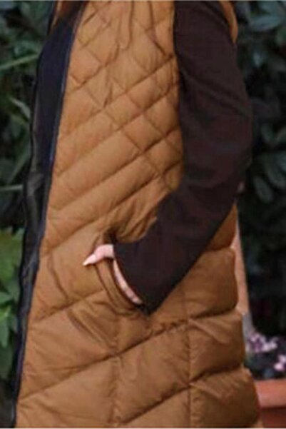 TRENDTESETTÜR Women's Brown (Camel) Hooded Quilted Puffer Vest 0021