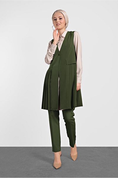 TRENDTESETTÜR WOMEN'S KHAKI (K.KHAKI) T 4244 NEW LOREN VEST
