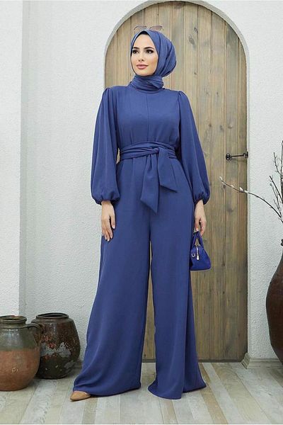 TRENDTESETTÜR Ολόσωμη φόρμα Navy Blue Indigo Belted - Elastic Cuff, 260000