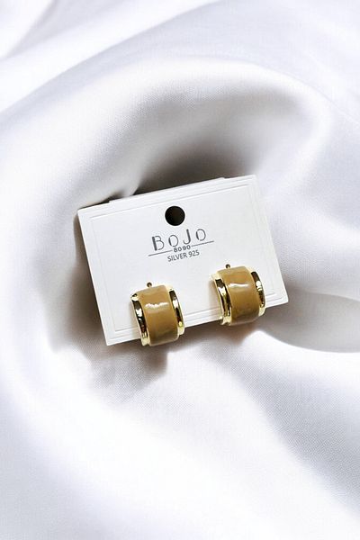 PETEK AKSESUAR Ring Earring with Mini Stripes