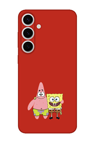 frondcase حافظة هاتف سامسونج S24 FE سبونج بوب وباتريك ستار باللون الأحمر