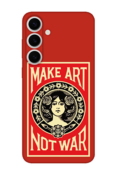 frondcase حافظة هاتف سامسونج S24 FE Make Art Not War باللون الأحمر