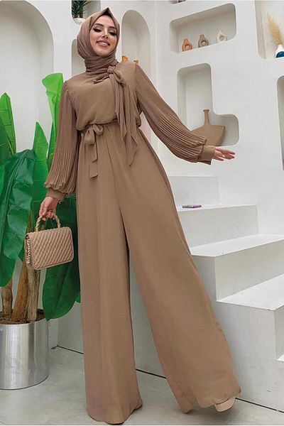 TRENDTESETTÜR Γυναικεία φόρμα με πλισέ μανίκια βιζόν T 7053