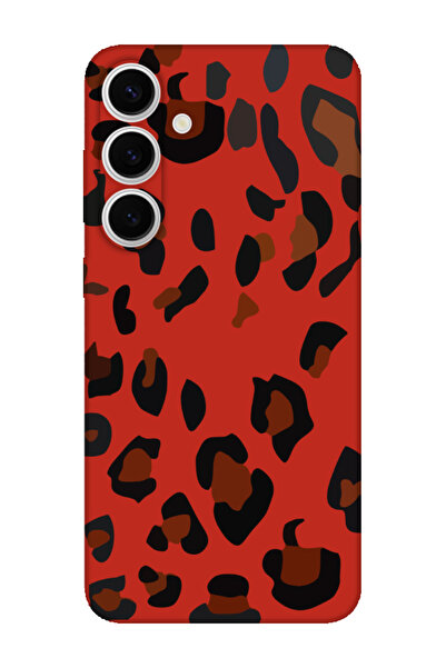 frondcase حافظة هاتف سامسونج S24 FE بنمط الفهد باللون الأحمر