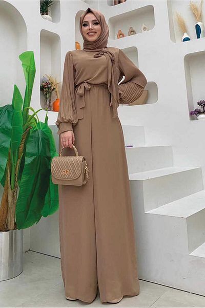 TRENDTESETTÜR Γυναικεία φόρμα με πλισέ μανίκια βιζόν T 7053