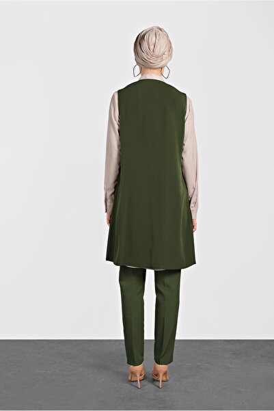 TRENDTESETTÜR Women's Khaki (K.Khaki) Patched Vest t 4244