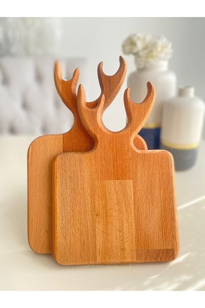 HBS Art Design Wooden Deer Presentation Cutting Board Underlay Decor Plate