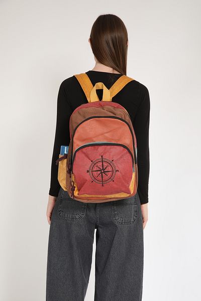 Street Bag Ethnic Authentic Bohemian Compass Κεντημένο αδιάβροχο σακίδιο πλάτης με ορθοπεδική υποστήριξη 3 ματιών