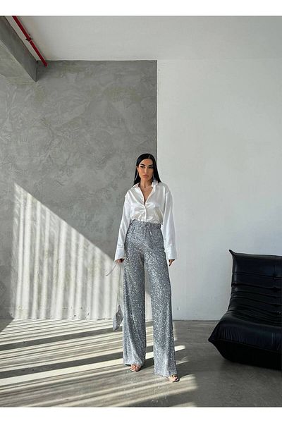 Rabury Butik Sequined Elastic Waist Trousers