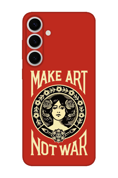 frondcase حافظة هاتف سامسونج S24 FE Make Art Not War باللون الأحمر