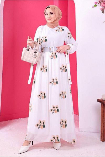 TRENDTESETTÜR Floral Embroidered Dress 1307