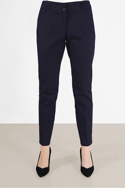 TRENDTESETTÜR Women's Navy Blue Classic Trousers 70021