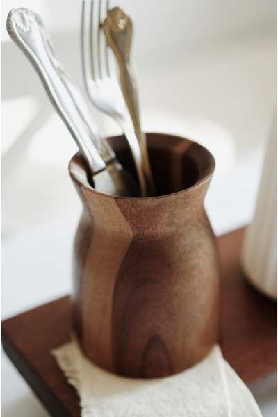 Dekorzdükkan Acacia Spoon Holder