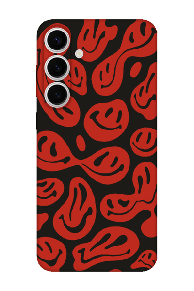 frondcase حافظة لهاتف سامسونج S24 FE بوجوه مبتسمة باللون الأحمر