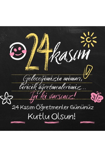 Kozalak Tasarım 24 November Teacher's Day Special Day Name Badge Label for School Activities 9Pcs