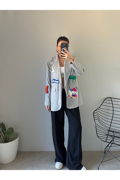 Rabury Butik Basic Emoji Blazer Jacket