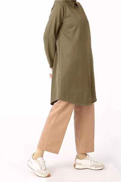 TRENDTESETTÜR Camel Brown Colored Concealed Button Simple Women's Tuner 70015