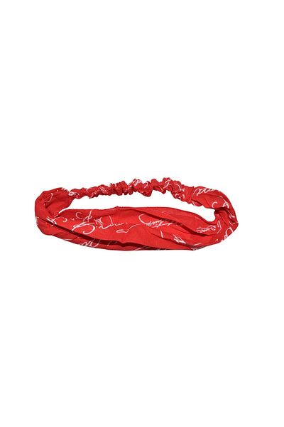 artı bir bodrum Elastic Parachute Bandana Ataturk Signed Red Bandana 29 October 23 April 19 May