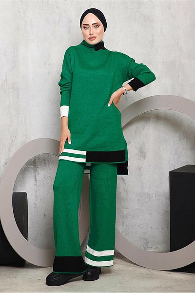 TRENDTESETTÜR Γυναικείο Πράσινο (BENETTON) Σετ Παντελόνι με Στρίπ 1292